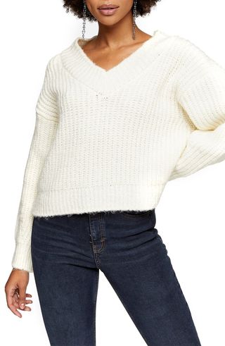 Topshop + V-Neck Sweater