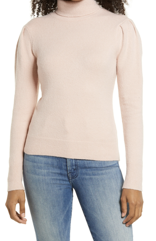 Rachel Parcell + Puff Shoulder Turtleneck Sweater