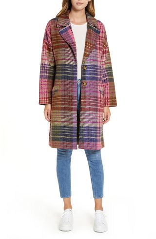 Halogen + Plaid Tweed Coat