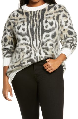BO + Leopard Brushed Pullover