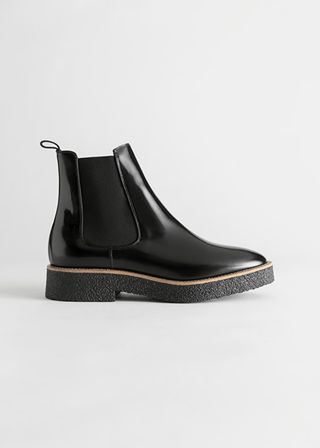 & Other Stories + Leather Platform Sole Chelsea Boots