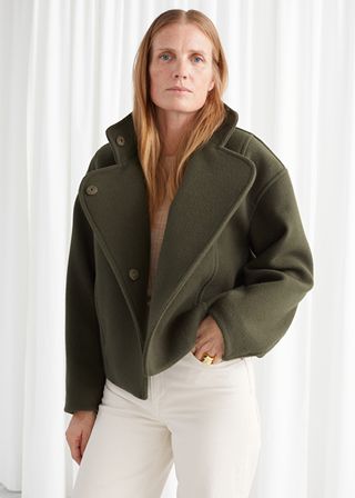 & Other Stories + Boxy Cropped High Collar Jacket
