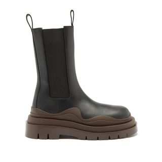 Bottega Veneta + Tire Waved-Sole Leather Boots