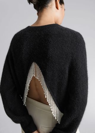 & Other Stories + Pearl Fringed Cropped Jumper