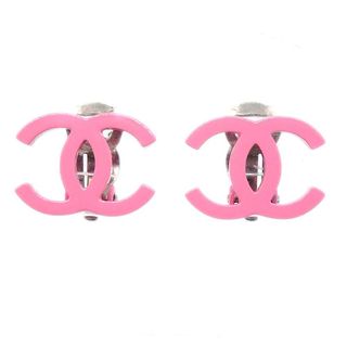 Chanel + Chanel CC Earrings Pink