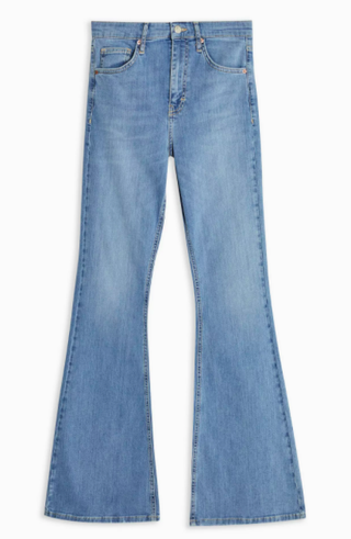 Topshop + Bleach Wash Jamie Flare Skinny Jeans