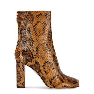 Paris Texas + 95 Snake-Effect Leather Ankle Boots