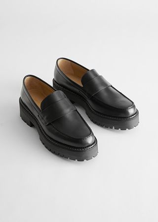 & Other Stories + Chunky Leather Penny Loafers