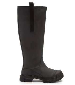 Ganni + Chunky recycled-rubber knee-high boots