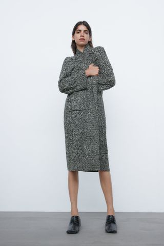 Zara + Long Twisted Knit Coat