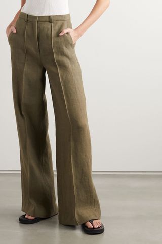 Loulou Studio + Reao Pleated Linen Wide-Leg Pants