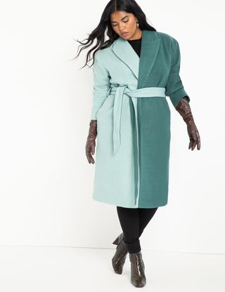 Eloquii + Colorblocked Robe Coat
