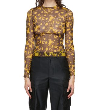 Heaven by Marc Jacobs + Yellow 
Brown Techno Mesh Long Sleeve T-Shirt