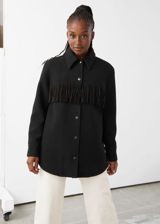 & Other Stories + Relaxed Button Up Fringe Jacket