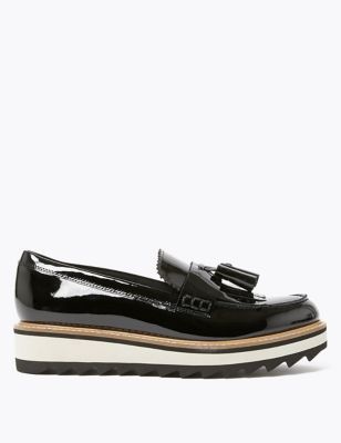 M&S Collection + Leather Tassel Flatform Loafers