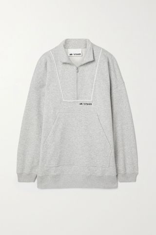 New Balance x Staud + Paneled Cotton-Blend Jersey Sweatshirt