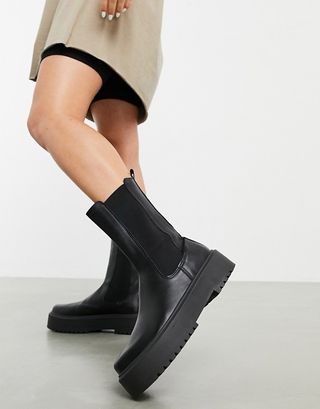 ASOS + Alana Chunky Chelsea Boots in Black