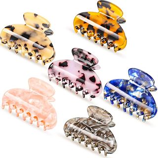 Willbond + 6 Pieces Tortoise Shell Hair Claw Clip 2 Inch Cellulose Acetate Hair Clip