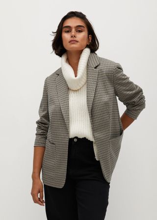 Violeta by Mango + Micro Houndstooth Suit Blazer