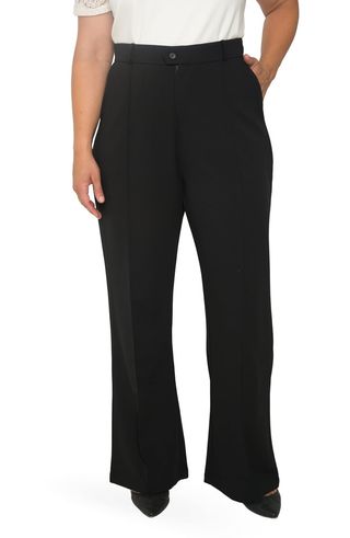Standards & Practices + Pintuck Stretch Crepe Wide Leg Trousers