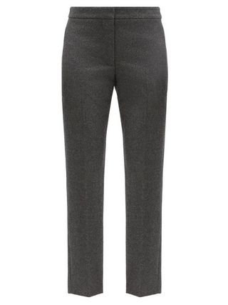 Alexander McQueen + Straight-Leg Cropped Wool-Flannel Trousers
