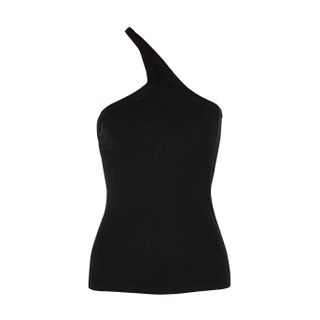 The Line by K + Driss Black Stretch-Jersey Tank