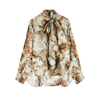 Petar Petrov + Clancy Printed Silk-Twill Blouse