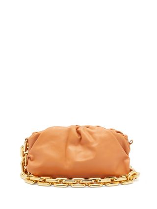 Bottega Veneta + The Chain Pouch Leather Clutch Bag