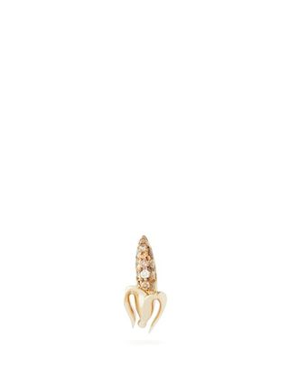 Bibi Van Der Velden + Banana Mini Diamond & 18kt Gold Stud Earring