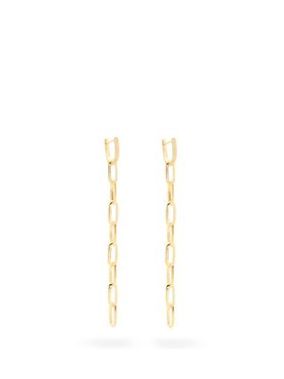 Lizzie Mandler + Diamond & 18kt Gold Chain-Drop Earrings