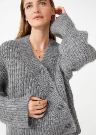 & Other Stories + Relaxed Overlap Knit Cardigan