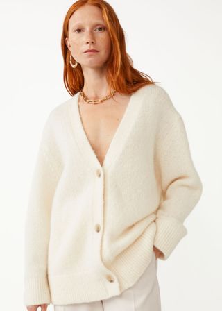 & Other Stories + Oversized Knit Wool Cardigan