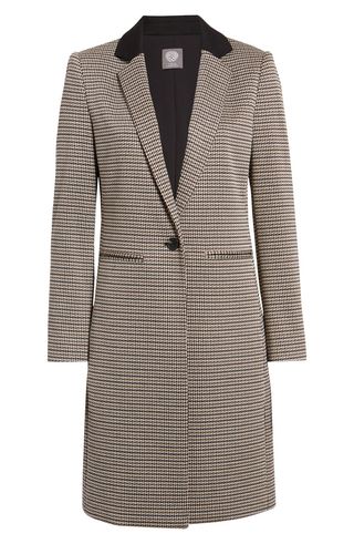 Vince Camuto + Heritage Check Notch Collar Coat