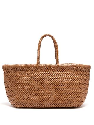Dragon Diffusion + Triple Jump Large Woven-Leather Basket Bag