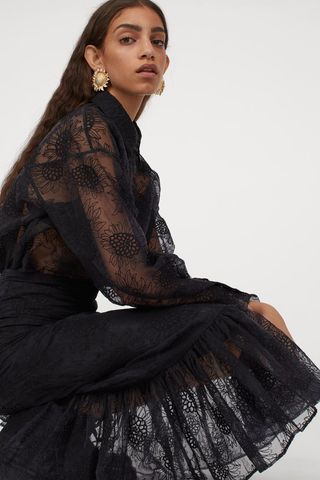 H&M + Embroidered Organza Skirt