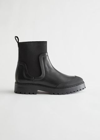 & Other Stories + Elasticated Leather Chelsea Boots