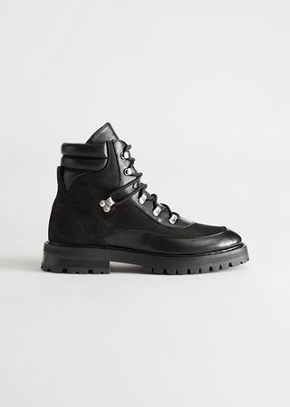& Other Stories + Leather Lace-Up Hiking Boots