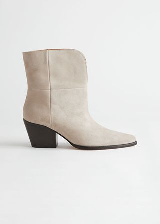 & Other Stories + Pointed Suede Block Heel Boots