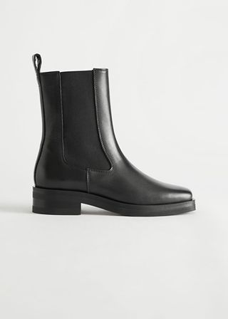 & Other Stories + Square Toe Leather Boots