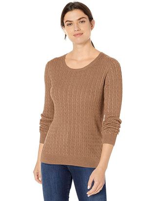 Amazon Essentials + Lightweight Long-Sleeve Cable Crewneck Sweater