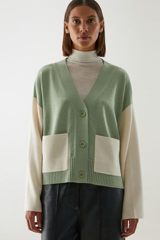 COS + Color-Block Wool Cardigan