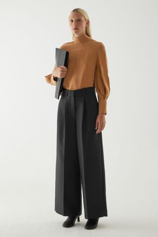 COS + High-Waisted Wide Cotton Trousers