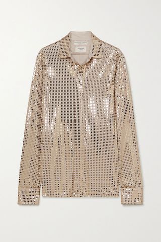 Bottega Veneta + Sequin-Embellished Satin-Jersey Shirt