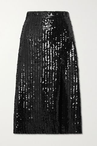 Gucci + Sequined Tulle Midi Skirt
