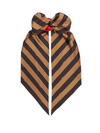 Fendi + Striped Silk Headscarf
