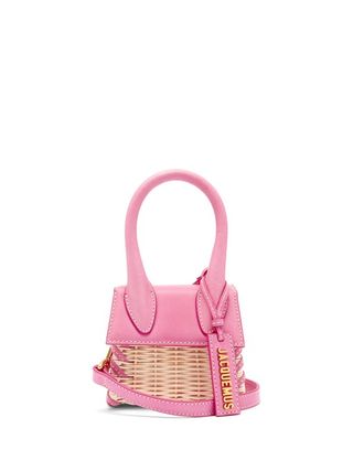 Jacquemus + Le Chiquito Leather and Wicker Cross-Body Bag