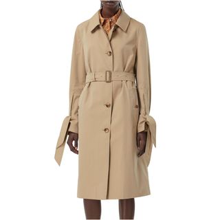 Burberry + Tie Cuff Single Breasted Trench Coat