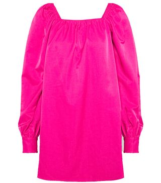 Who What Wear + Ruched Long Sleeve Baby Doll Dress