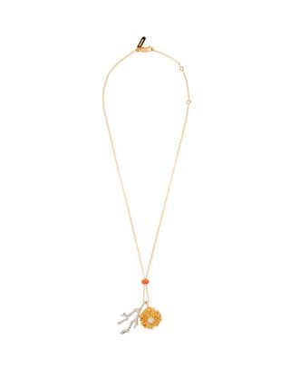 Chloé + Flower and Coral Gold-Tone Pendant Necklace