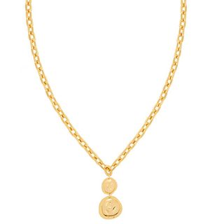 Astrid & Miyu + Coin Pendant Chunky Necklace in Gold